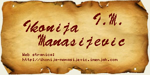 Ikonija Manasijević vizit kartica